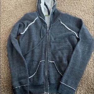Alternative Brand zip raw edge hoodie